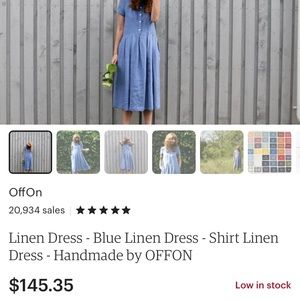OFFON Sky Blue Linen Dress